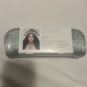 NWT Morphe x Jaclyn Hill Set of 8 Eye Makeup Brushes w/ Silver Glitter Pouch